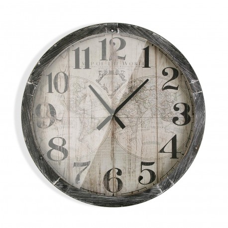 WALL CLOCK MAP WORLD 76.5CM