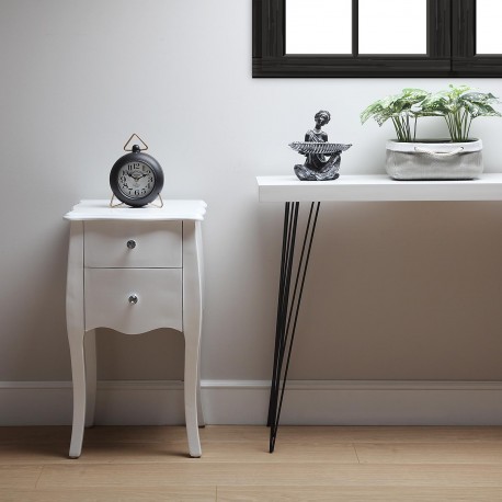 WHITE  BEDSIDE TABLE