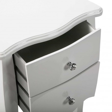 WHITE  BEDSIDE TABLE