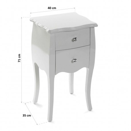 WHITE  BEDSIDE TABLE