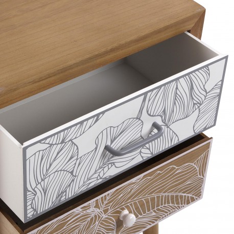 NIGHTSTAND 2 DRAWERS PALM GREY