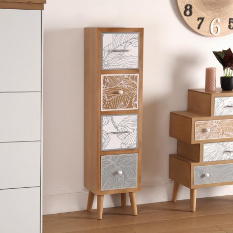 DRESSER 4 DRAWERS PALM GREY