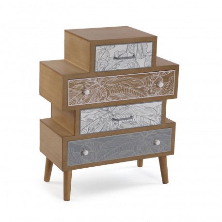 DRESSER 4 DRAWERS PALM GREY