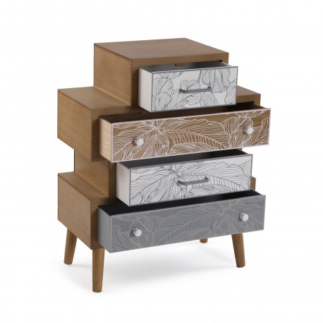 DRESSER 4 DRAWERS PALM GREY