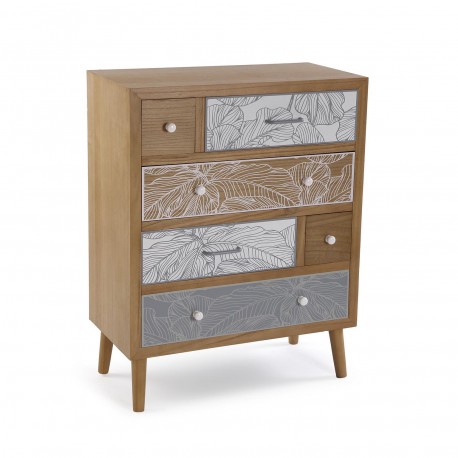 DRESSER 6 DRAWERS PALM GREY