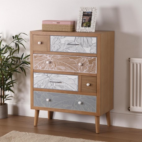 DRESSER 6 DRAWERS PALM GREY