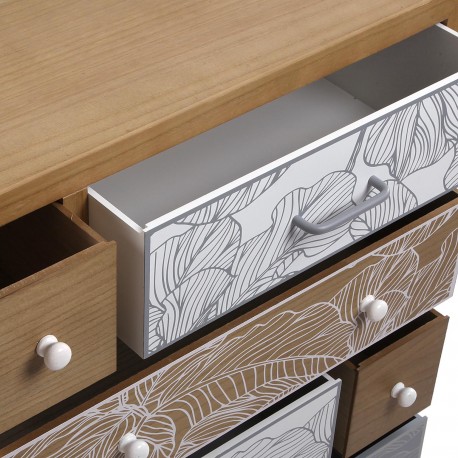 DRESSER 6 DRAWERS PALM GREY