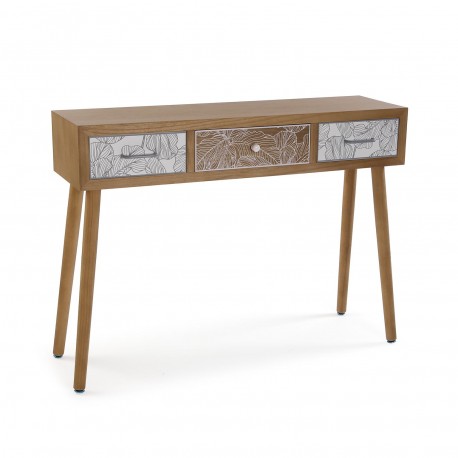 CONSOLE 3 DRAWERS PALM GREY