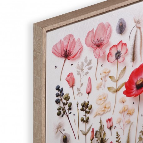PINK BUTTERFLIES AND FLORA CANVAS 40X40