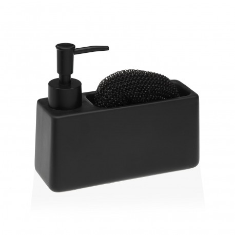 BLACK SPONGE AND SOAP HOLDER
