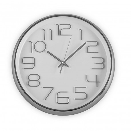 SILVER KITCHEN CLOCK 30CM