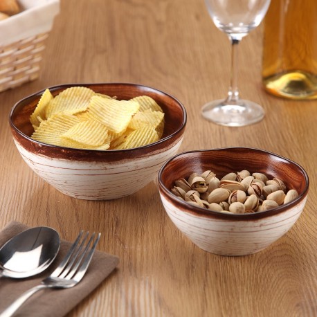 LARGE WOOD-FINISH BOWL