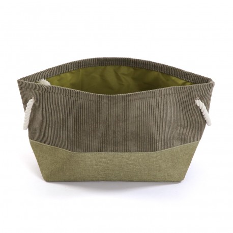 GREEN CORDUROY BASKET