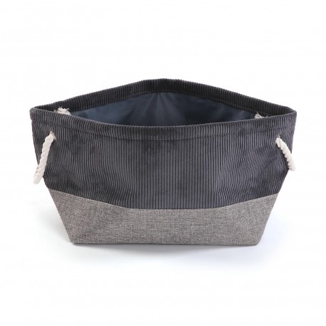 DARK GREY CORDUROY BASKET