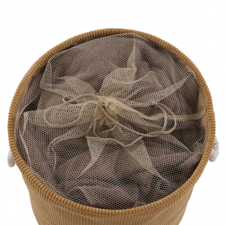 BROWN CORDUROY LAUNDRY BASKET