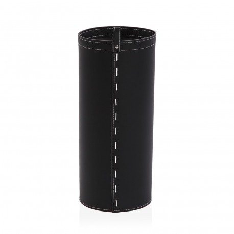 BLACK LEATHER UMBRELLA STAND