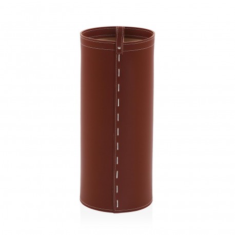 BROWN LEATHER UMBRELLA STAND