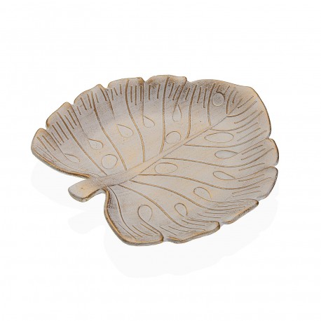 DISTRESSED GOLD LEAF-SHAPED CENTERPIECE