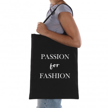 BLACK PASSION FOR FASHION SHOPPING BAG