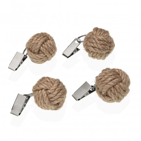 SET OF 4 TABLECLOTH WEIGHTS RATTAN BALLS