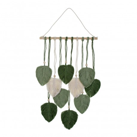 WALL DECORATION MACRAMÉ GREEN LEAVES