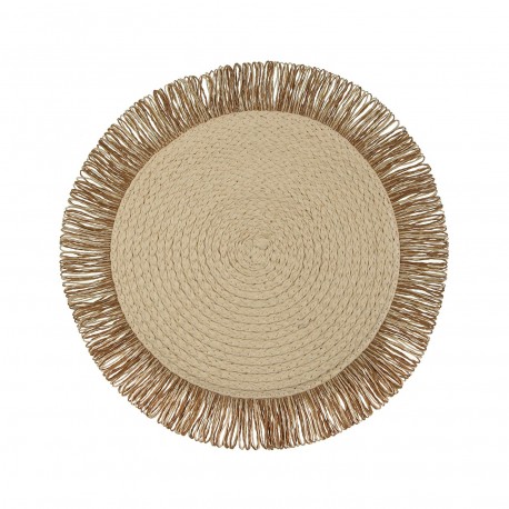 WHITE FRINGED PLACEMAT