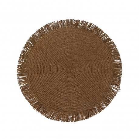 LIGHT BROWN FRINGED PLACEMAT