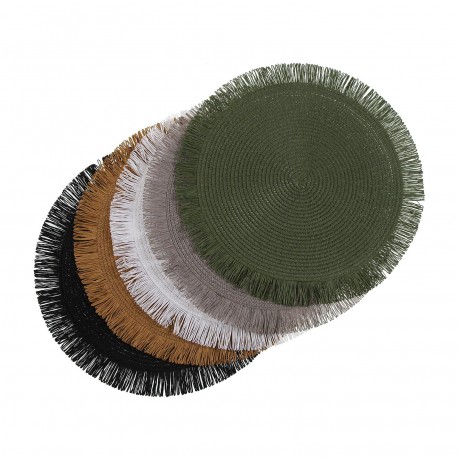 LIGHT BROWN FRINGED PLACEMAT