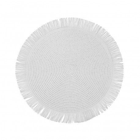WHITE FRINGED PLACEMAT