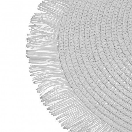WHITE FRINGED PLACEMAT