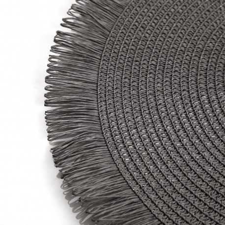 GREY FRINGED PLACEMAT