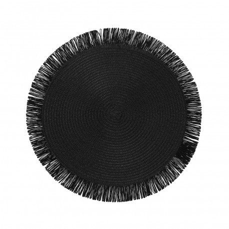 BLACK FRINGED PLACEMAT