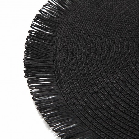 BLACK FRINGED PLACEMAT