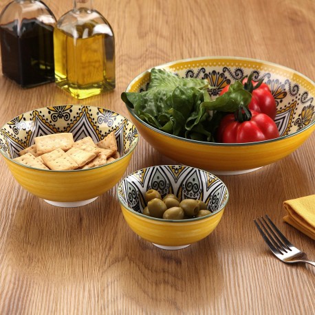 YELLOW SALAD BOWL 23CM