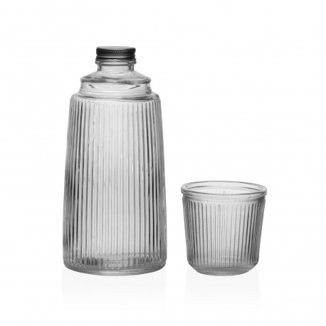 GLASS BOTTLE WITH CUP