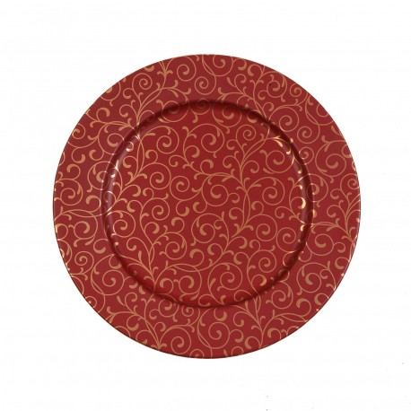 RED SERPENTINE CHARGER PLATE