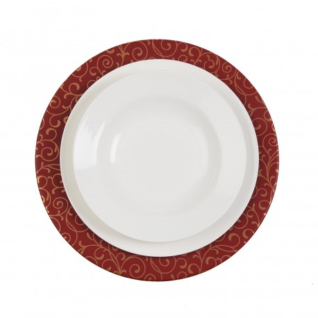 RED SERPENTINE CHARGER PLATE