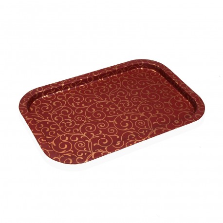 RED METALLIC SERPENTINE TRAY
