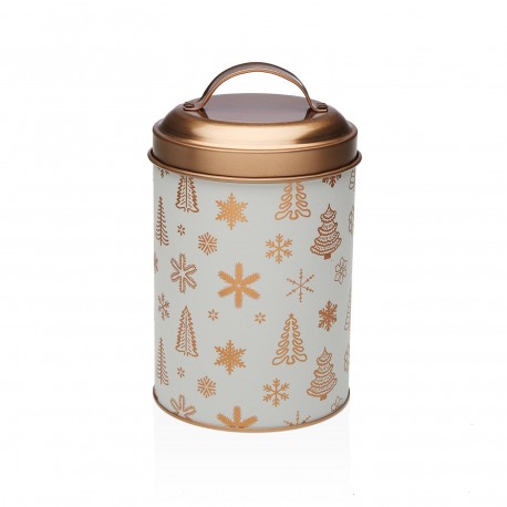 CHRISTMAS METALLIC JAR WITH LID