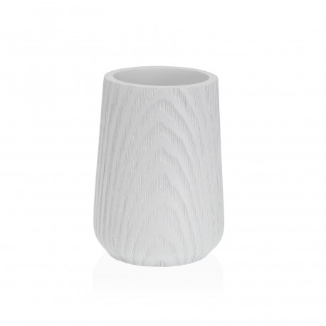 WHITE TOOTHBRUSH HOLDER WOOD EFFECT