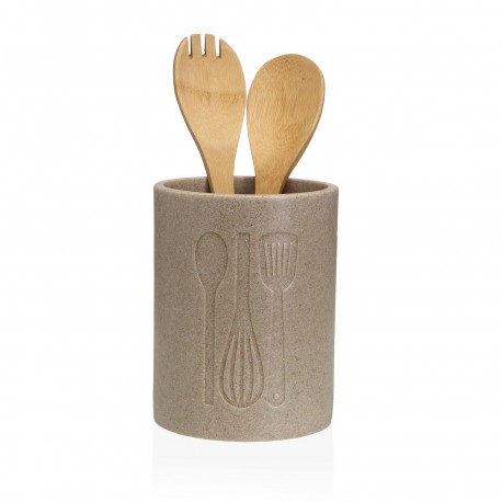BEIGE KITCHEN UTENSIL HOLDER