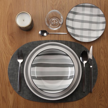 ANETTE DINNER SET 18 PIECES GREY