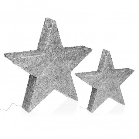SILVER 3D LIGHT-UP STAR 30CM