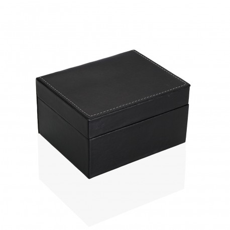 BLACK 1-COMPARTMENT JEWELLERY BOX