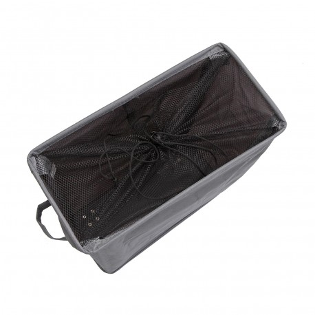 GREY LAUNDRY BASKET WITH MESH COVER