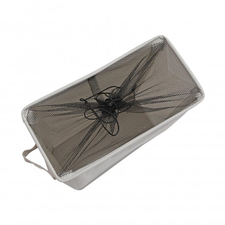 GREY LAUNDRY BASKET WITH MESH COVER