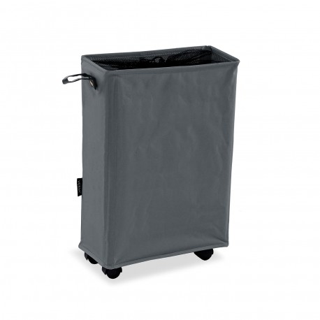 GREY MESH-COVERED LAUNDRY BASKET W/ HANDLE