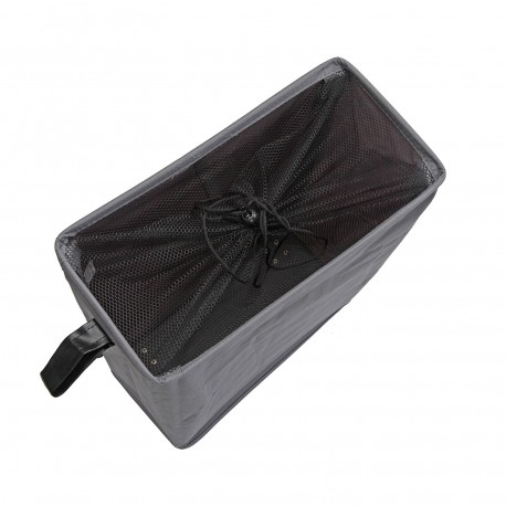 GREY MESH-COVERED LAUNDRY BASKET W/ HANDLE