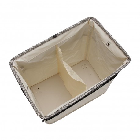 BEIGE LAUNDRY BASKET 2 COMPARTMENTS
