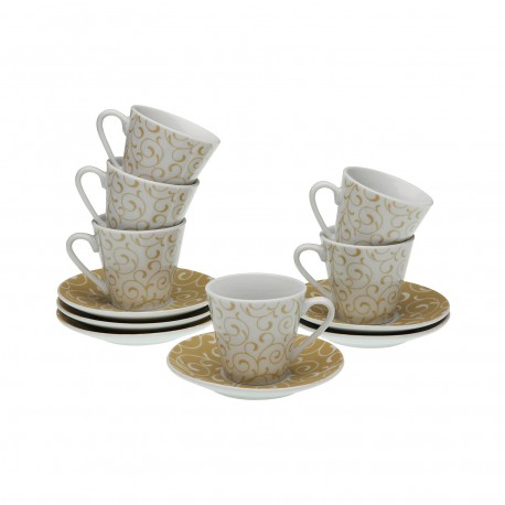 SERPENTINE SET 6 CUPS & SAUCERS